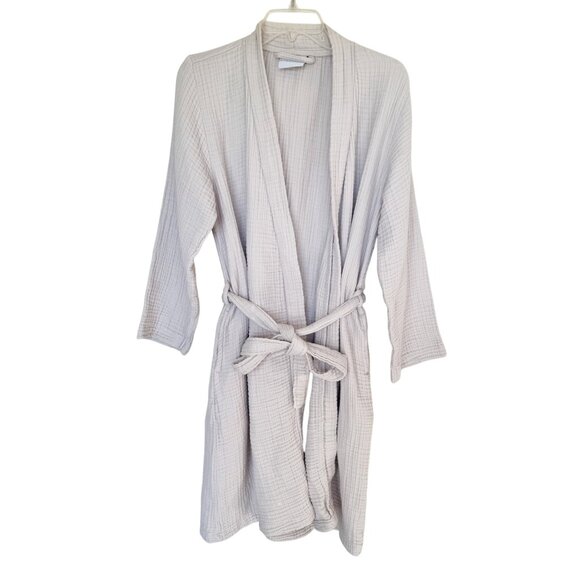 Parachute Cloud Cotton Robe Waffle Weave Size Medium Beige - Picture 1 of 9